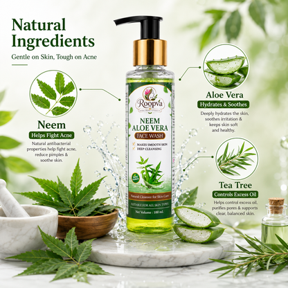 ROOPVA Neem Aloe Vera Face Wash – Deep Cleansing & Oil Control – 100ml